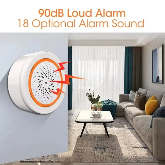 ONENUO Tuya Zigbee Smart Siren Alarm With Strobe Alerts USB Powered