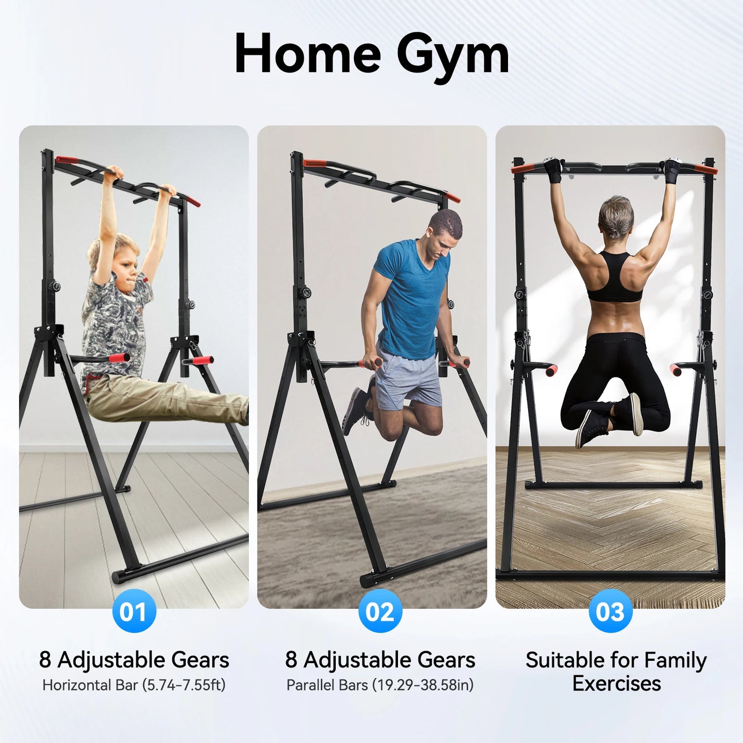Foldable Adjustable Pull Up Bar for Home Gym Training Station