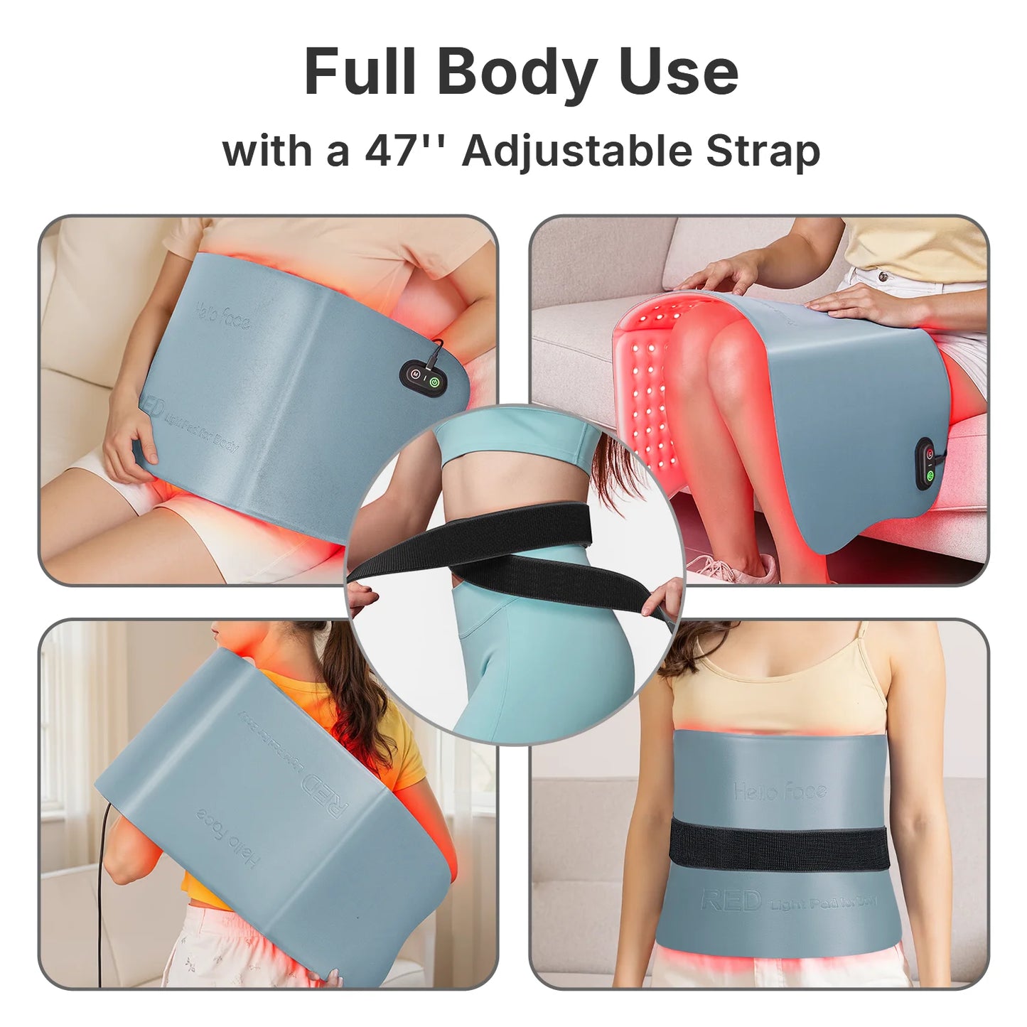 Hello Face Red Light Therapy Pad 660nm 850nm Body Massage