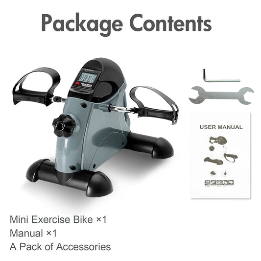 Mini Under Desk Pedal Exerciser Bike Multi-Function Motorized Digital With LCD Screen Display for Leg Arm and Knee for Elderly