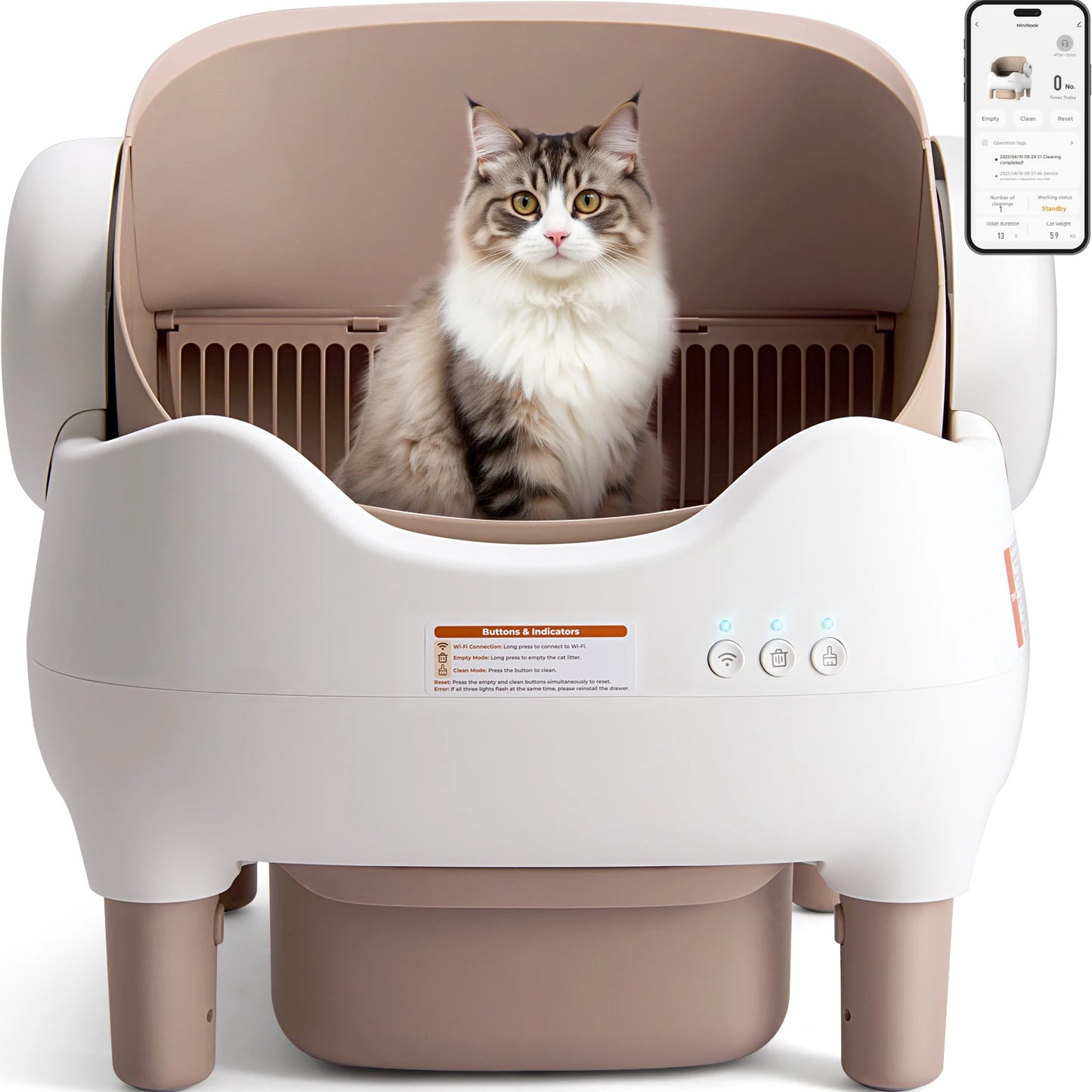 Lunapurr Automatic Self Cleaning Cat Litter Box With App Control Odor Free