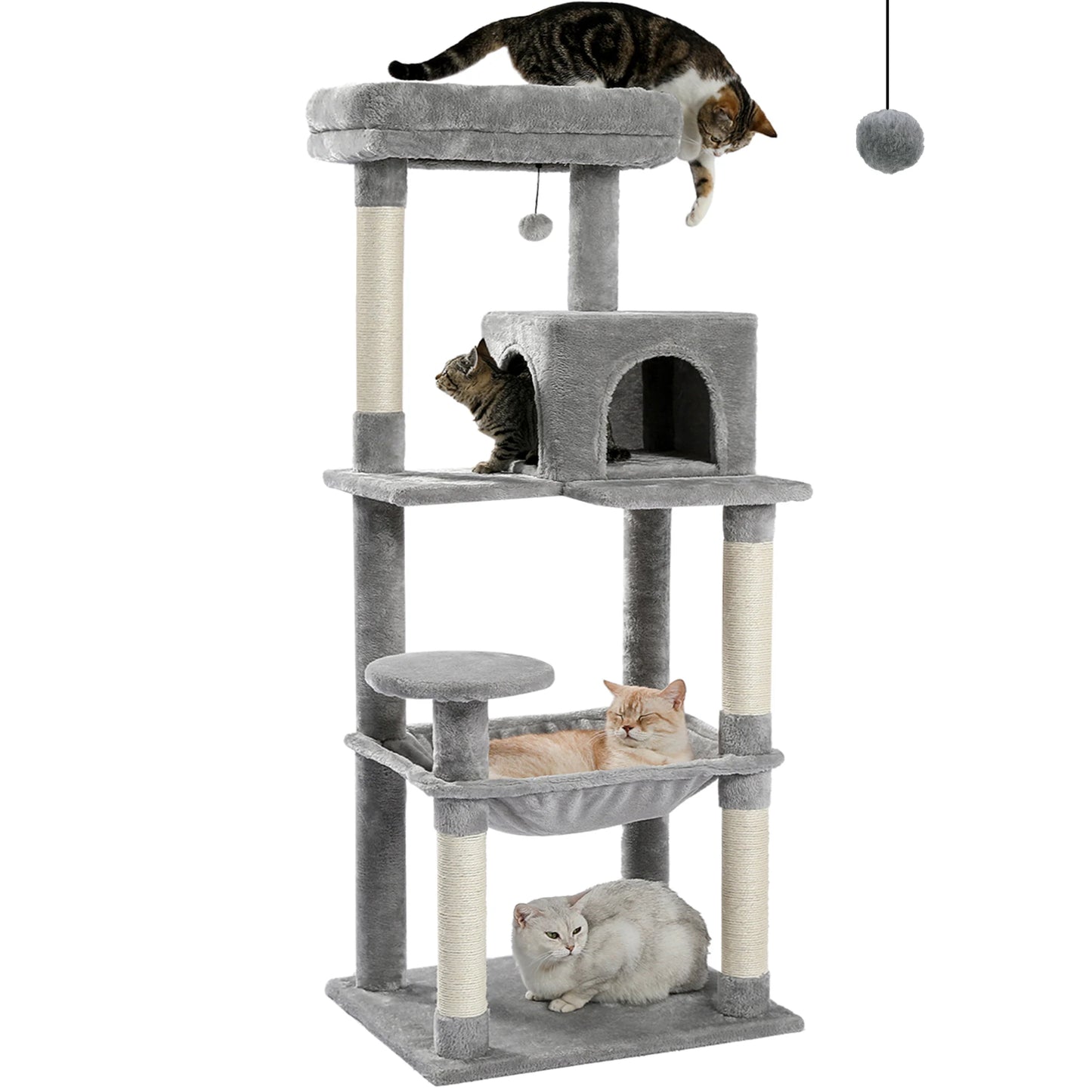 PAWZ Road Five-Level Cat Tree With Hammock And Scratching Posts