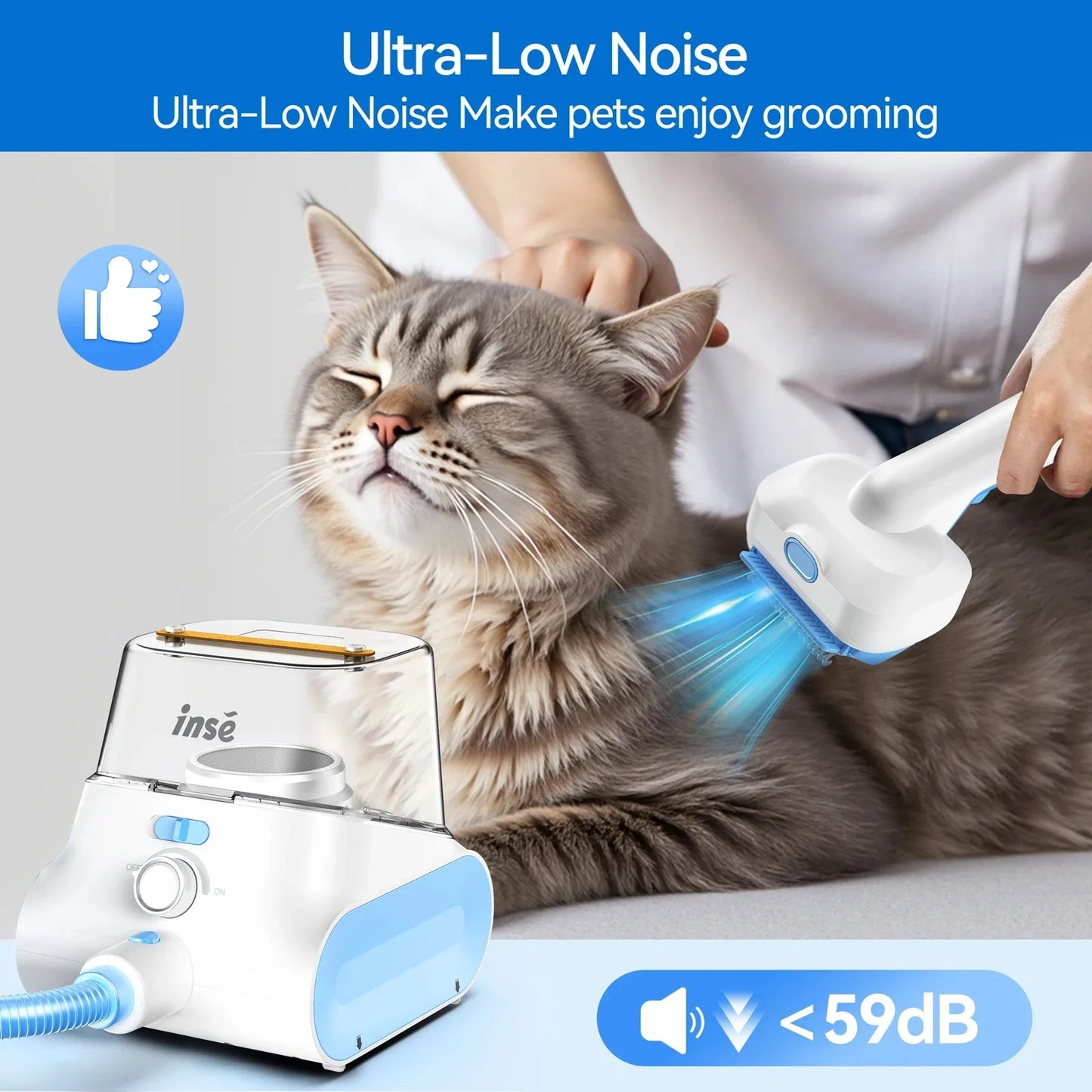INSE P30 Ultra Quiet Dog Grooming Vacuum For Pet Hair