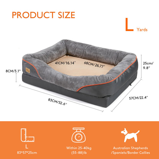 BINGOPAW Soft Dog Bed With Waterproof Removable Cover For Pets